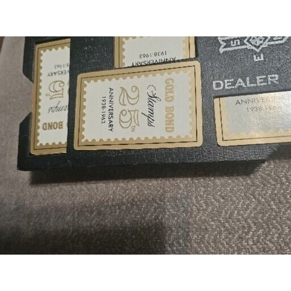 Vintage Bridge Board Complete Set Score Pencils Playing Cards Leather Card Box - Picture 12 of 12